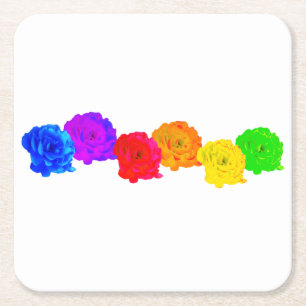 RegenboogRozen Kartonnen Onderzetters
