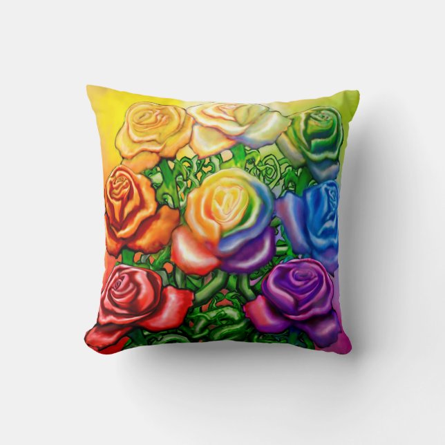 RegenboogRozen Kussen (Voorkant)