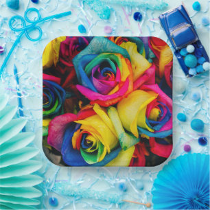 RegenboogRozen Papieren Bordje