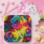 RegenboogRozen Papieren Bordje (Feest)