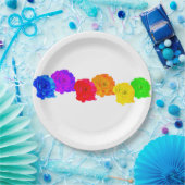 RegenboogRozen Papieren Bordje (Feest)