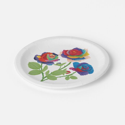RegenboogRozen Papieren Bordje (Gekanteld)