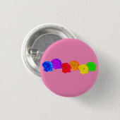 RegenboogRozen Ronde Button 3,2 Cm (Voorkant /achterkant)