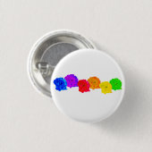 RegenboogRozen Ronde Button 3,2 Cm (Voorkant /achterkant)