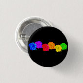 RegenboogRozen Ronde Button 3,2 Cm (Voorkant /achterkant)