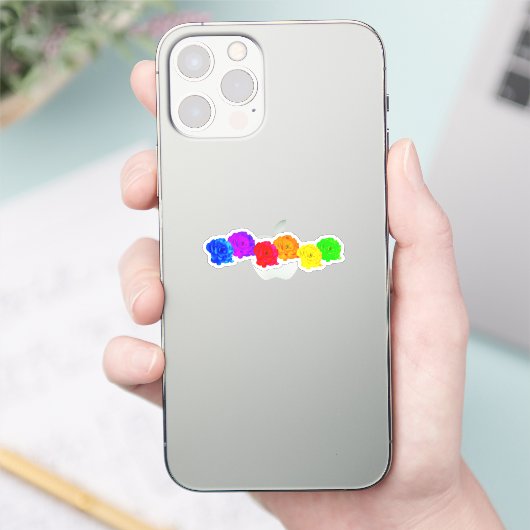 RegenboogRozen Sticker (Telefoon)