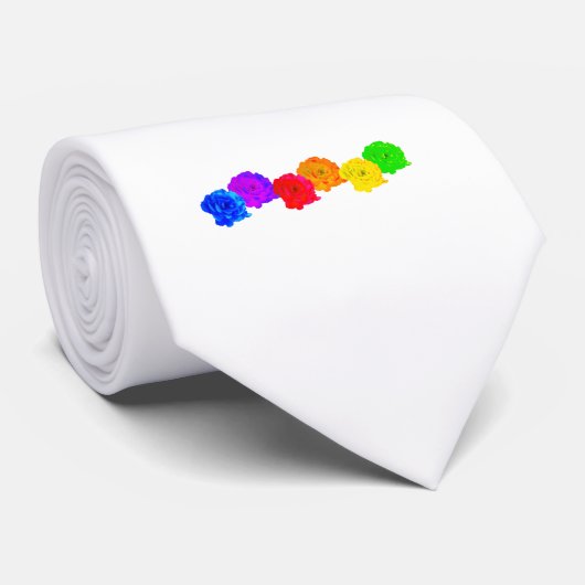 RegenboogRozen Stropdas (Opgerold)