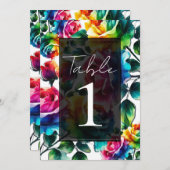 Regenboogrozen Zwart & Wit Bruiloft met Levendige Kaart (Voorkant / Achterkant)