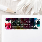 Regenboogrozen Zwart & Wit Levendig Bloemend Bruil Etiket (Insitu)