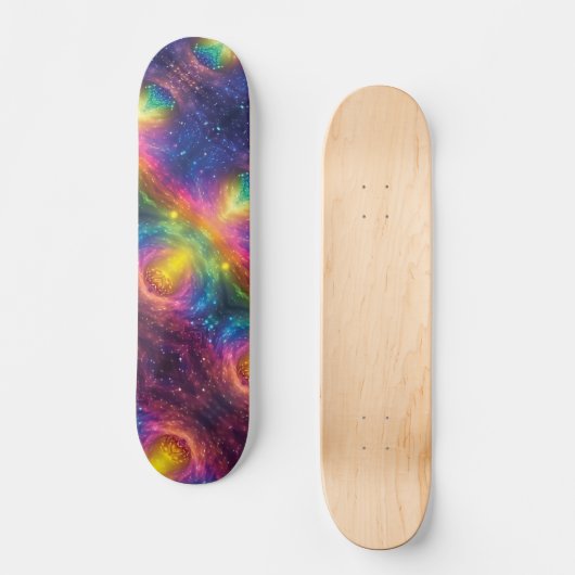 Regenboogruimte nevelvormige Abstracte kosmische v Persoonlijk Skateboard (Voorkant)