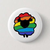 Regenboogschaap Ronde Button 5,7 Cm (Voorkant)