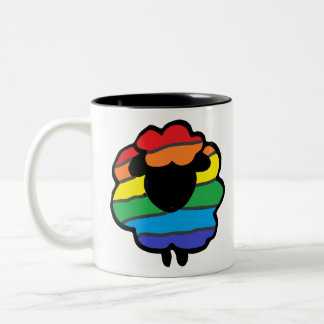 Regenboogschaap Tweekleurige Koffiemok
