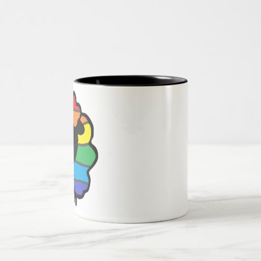 Regenboogschaap Tweekleurige Koffiemok (Center)