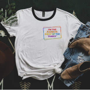 Regenboogschaap van de familie grappige trots t-shirt
