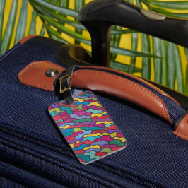Regenboogschalen Abstract Bagagelabel