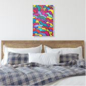 Regenboogschalen Abstract Canvas Afdruk (Insitu (Slaapkamer))