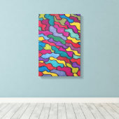 Regenboogschalen Abstract Canvas Afdruk (Insitu (Houten vloer))