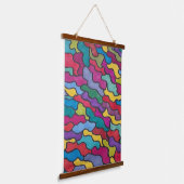 Regenboogschalen Abstract Hangend Wandkleed (Gebogen)
