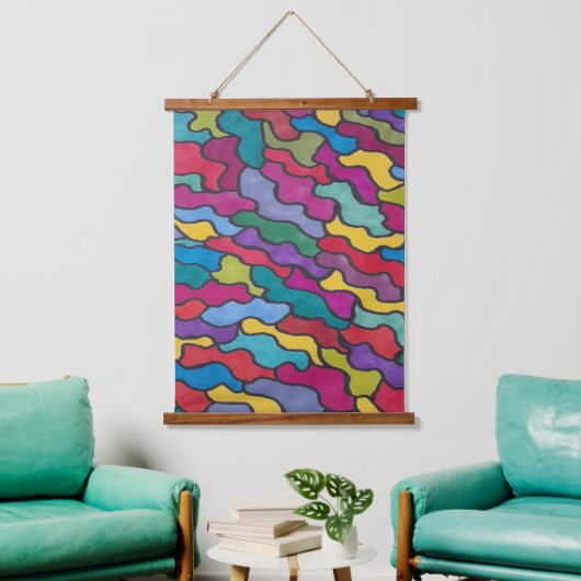 Regenboogschalen Abstract Hangend Wandkleed (Woonkamer)