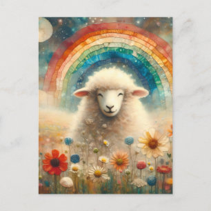 Regenboogschapen Briefkaart