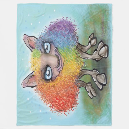 Regenboogschapen Fleece Deken (Voorkant)