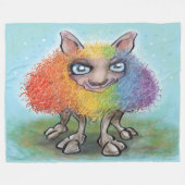 Regenboogschapen Fleece Deken (Voorkant (Horizontaal))