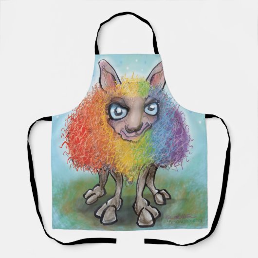 Regenboogschapen Schort (Voorkant)