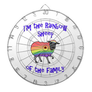 Regenboogschapen van de familie dartbord