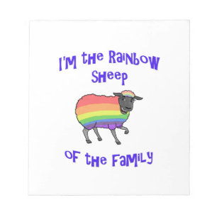 Regenboogschapen van de familie notitieblok