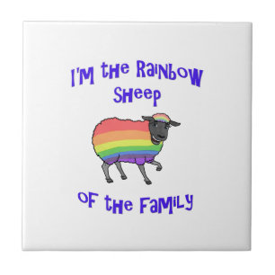 Regenboogschapen van de familie tegeltje