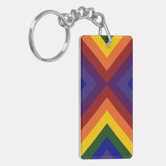Regenboogscharen Acrylische Sleutelhanger (Voorkant Links)