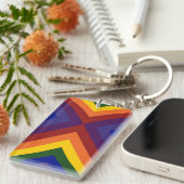 Regenboogscharen Acrylische Sleutelhanger (Voorkant Rechts)
