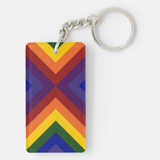 Regenboogscharen Acrylische Sleutelhanger (achterkant)