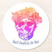 Regenboogschedel Ronde Kartonnen Onderzetter (Voorkant)