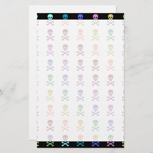 Regenboogschedels Briefpapier (Voorkant / Achterkant)