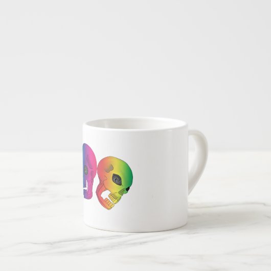 Regenboogschedels Espresso Kop (Voorkant rechts)