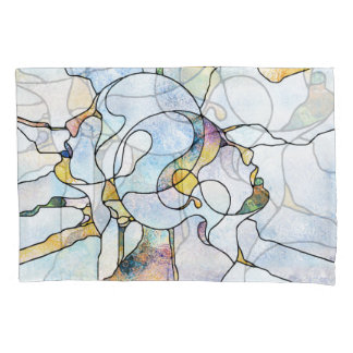 Regenboogscherven, glas in lood eenheid kussensloop