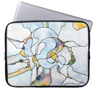 Regenboogscherven, glas in lood eenheid laptop sleeve