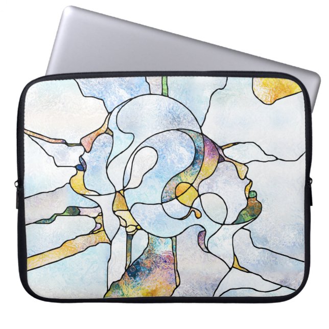 Regenboogscherven, glas in lood eenheid laptop sleeve (Voorkant)