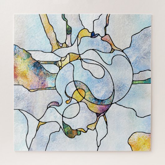 Regenboogscherven, glas in lood eenheid legpuzzel (Horizontaal)