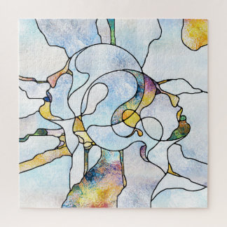 Regenboogscherven, glas in lood eenheid legpuzzel