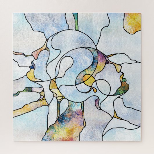 Regenboogscherven, glas in lood eenheid legpuzzel (Verticaal)