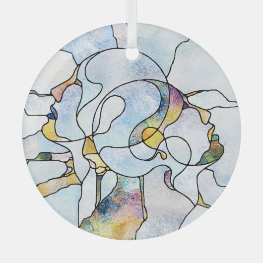 Regenboogscherven, glas in lood eenheid ornament (Voorkant)