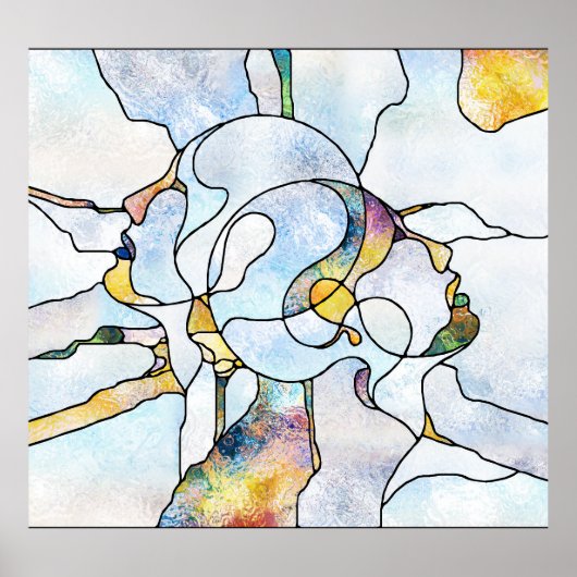 Regenboogscherven, glas in lood eenheid poster (Voorkant)