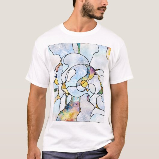 Regenboogscherven, glas in lood eenheid t-shirt (Voorkant)