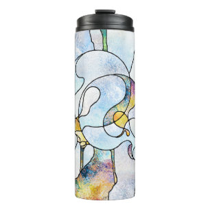 Regenboogscherven, glas in lood eenheid thermosbeker