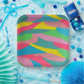 Regenboogscheuren Abstract Papieren Bordje (Feest)