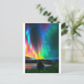 regenboogschieten Aurora Borealis kunst2 Briefkaart (Staand voorkant)