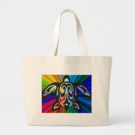 Regenboogschildpad Grote Tote Bag