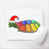 Regenboogschildpad met Santa Hat Muismat (Met muis)